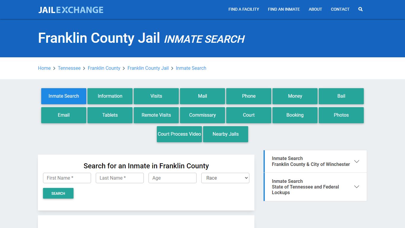 Franklin County Jail, TN Inmate Search: Roster & Mugshots - Jail Exchange