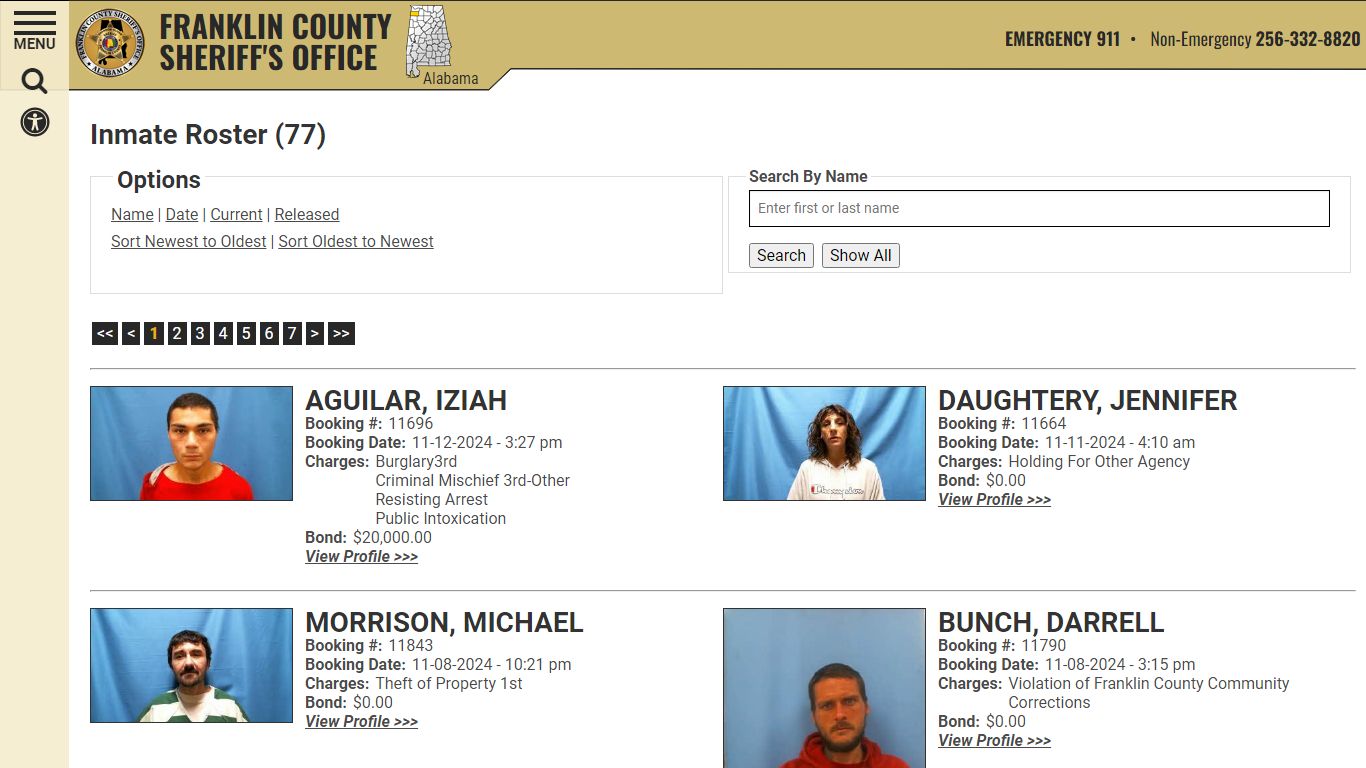 Inmate Roster - Current Inmates Booking Date Descending - Franklin ...